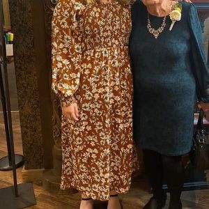 La Ligue x Target Floral Smocked Bodice MIDI Dress Large